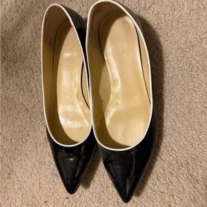 Elegant Black and White Patent Women's Shoes
